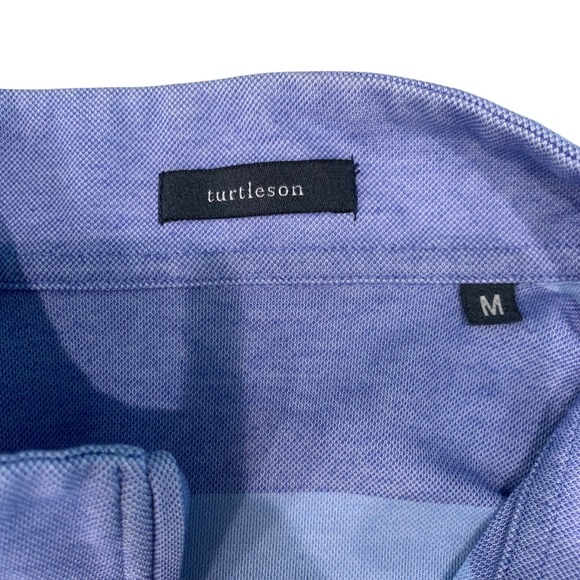 Turtleson Mens Striped 1/4 Zip Pullover 12‎ Oaks Golf Shirt Medium Blue - Picture 4 of 11